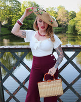 1940s Wide Leg Trousers - Wine