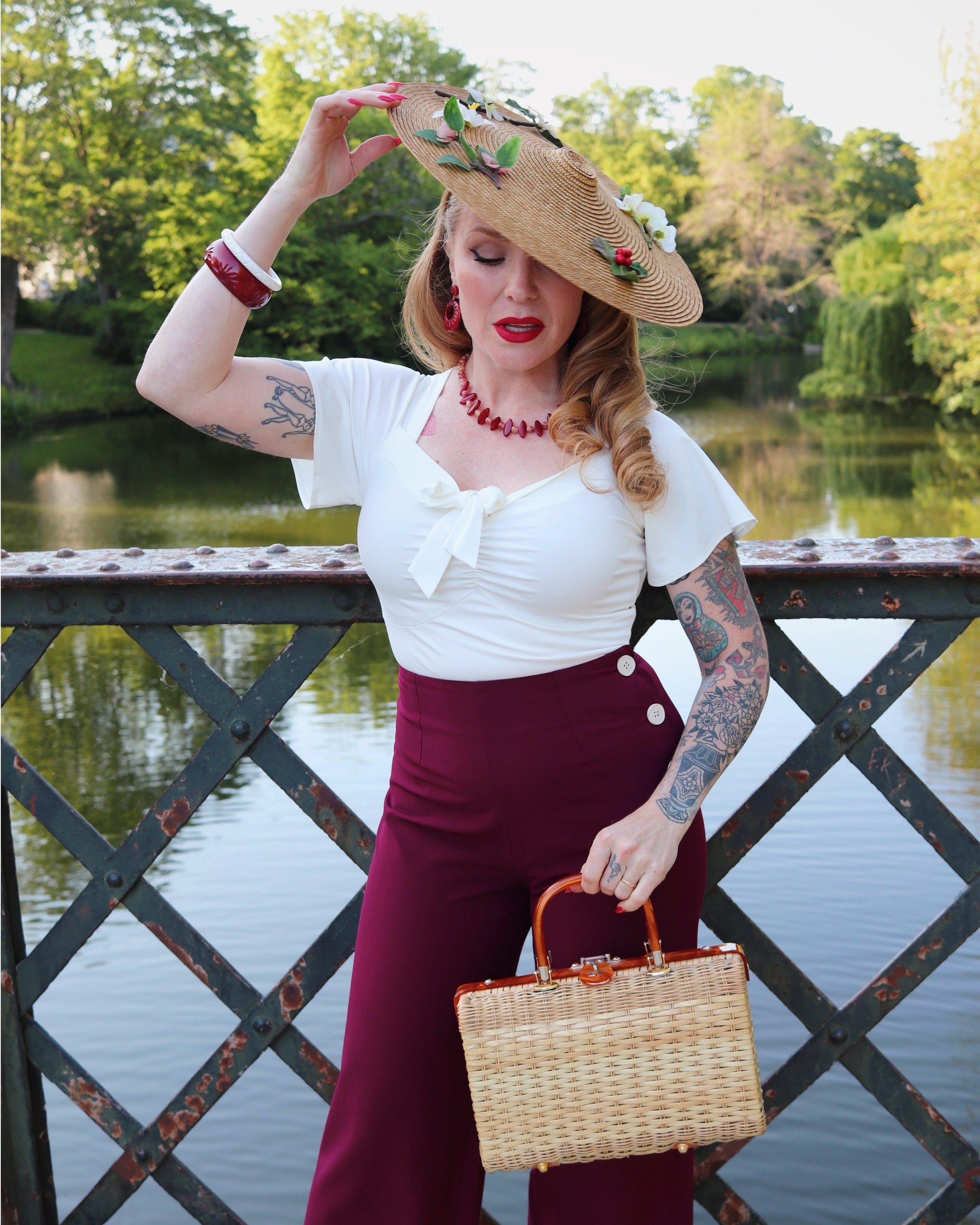 1940s Tie Top - Ivory