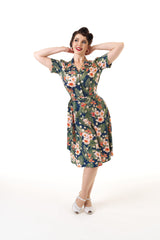 Pretty 40s Shirt Dress - Tiki