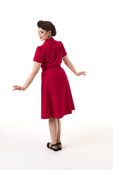Pretty 40s Shirt Dress - Red