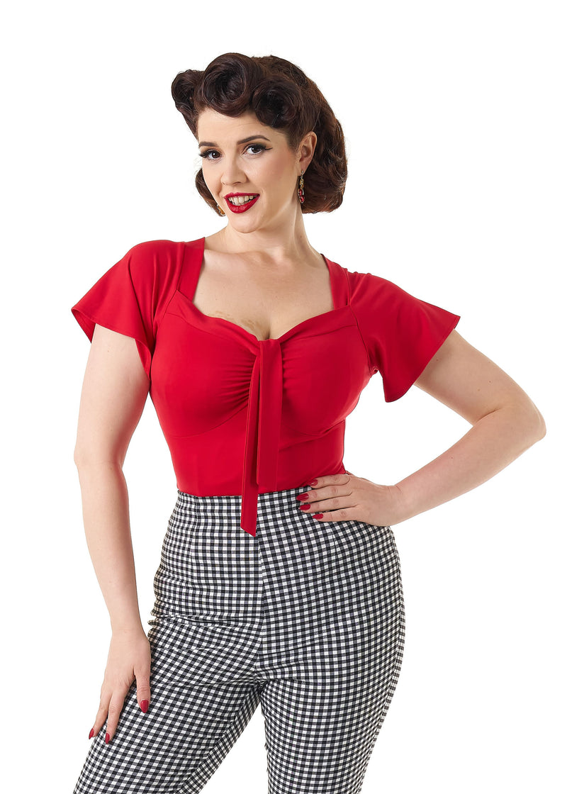 1940s Tie Top - Red