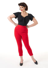 Retro 50s Capri Pants - Red
