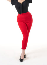 Retro 50s Capri Pants - Red