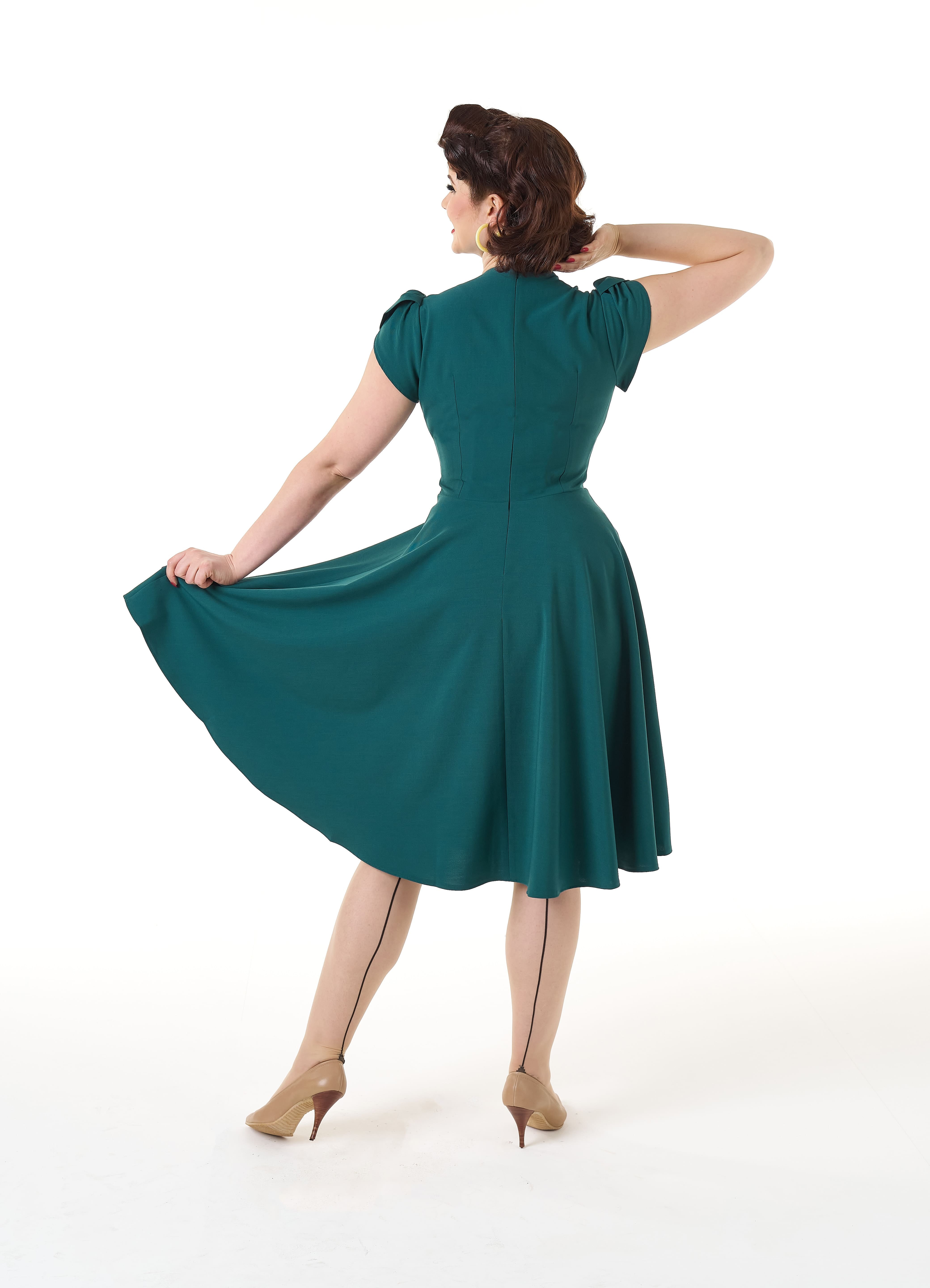 1950s Retro Swing Dress - Teal