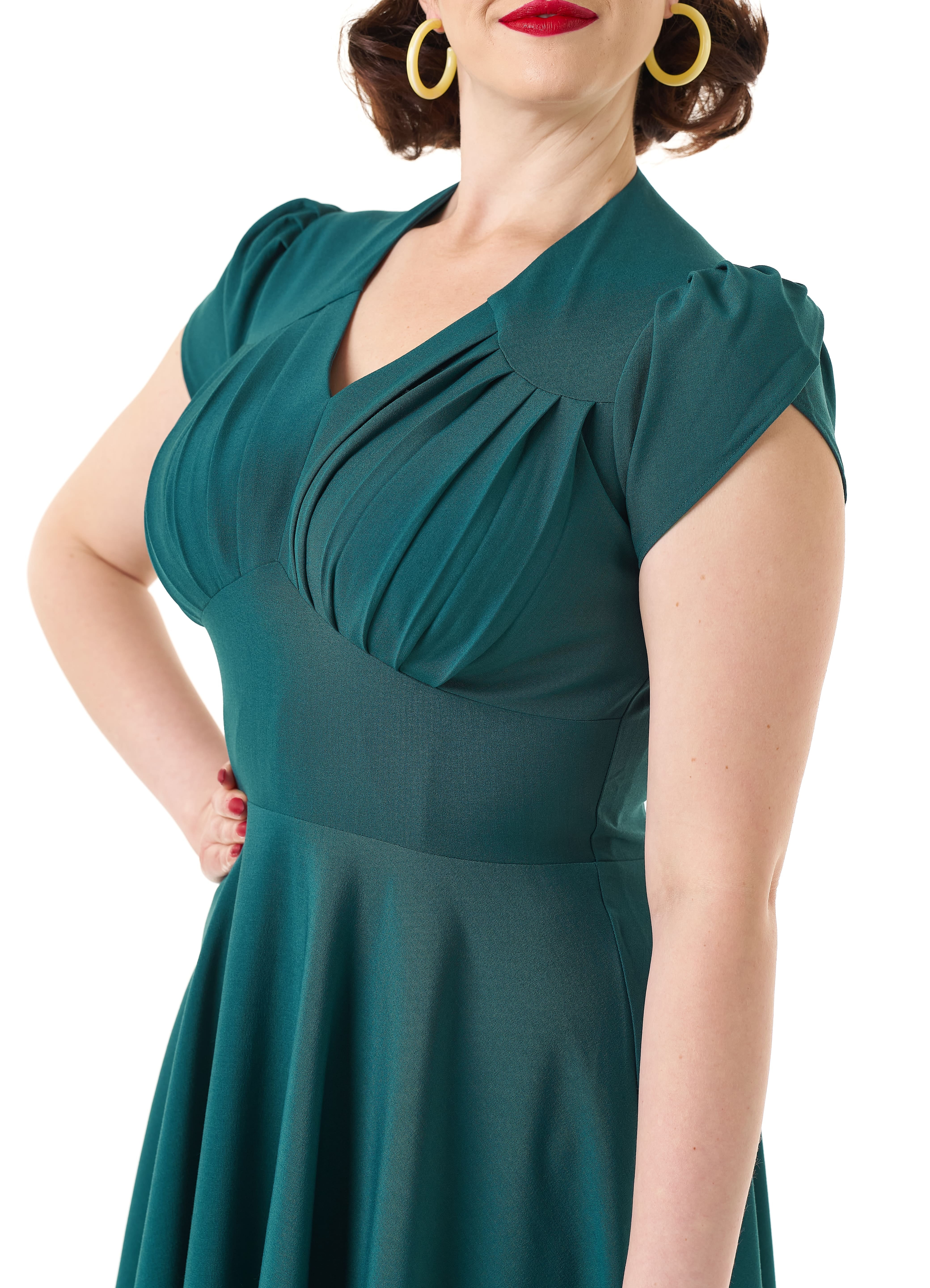 1950s Retro Swing Dress - Teal