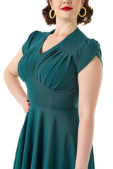 1950s Retro Swing Dress - Teal