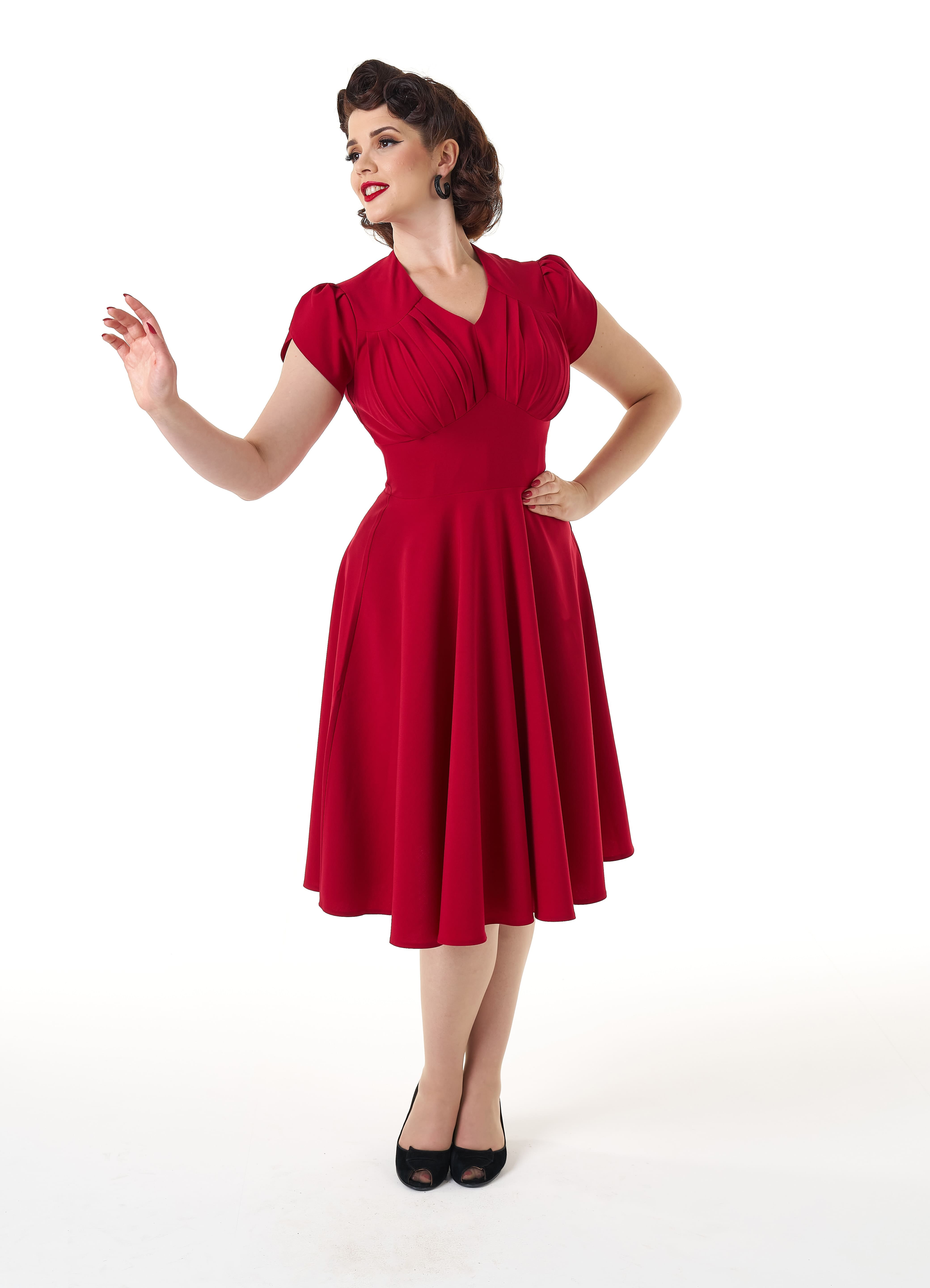 Retro 50s Swing Dress in Red