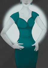1940s Lola Dress - Teal