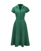 Pretty 40s Hostess Dress - Emerald