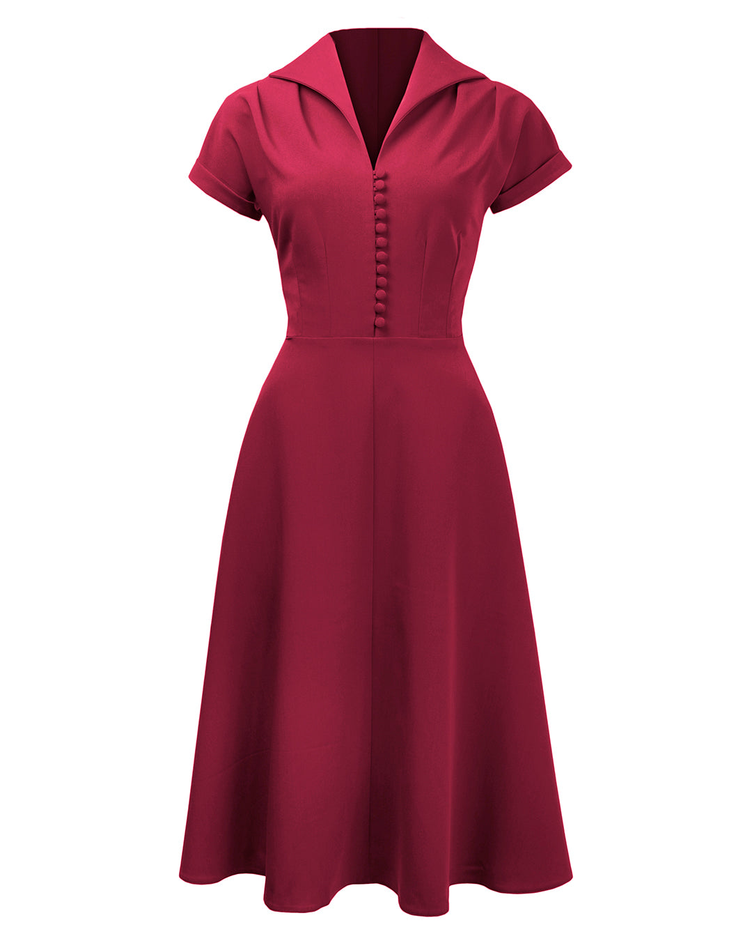 Pretty 40s Hostess Dress - Red