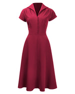 Pretty 40s Hostess Dress - Red