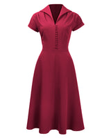 Pretty 40s Hostess Dress - Red