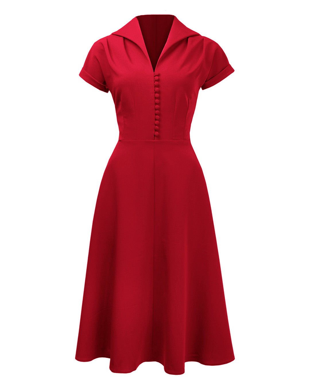 1940s Hostess Dress - Red