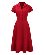 1940s Hostess Dress - Red