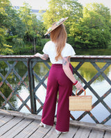 1940s Wide Leg Trousers - Wine