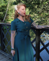 1940s Shirt Dress - Teal
