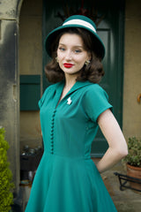 1940s Hostess Dress - Emerald