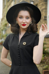 1940s Hostess Dress - Black