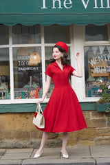 1940s Hostess Dress - Red