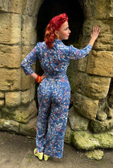 Pretty Retro Jumpsuit - Cornflower