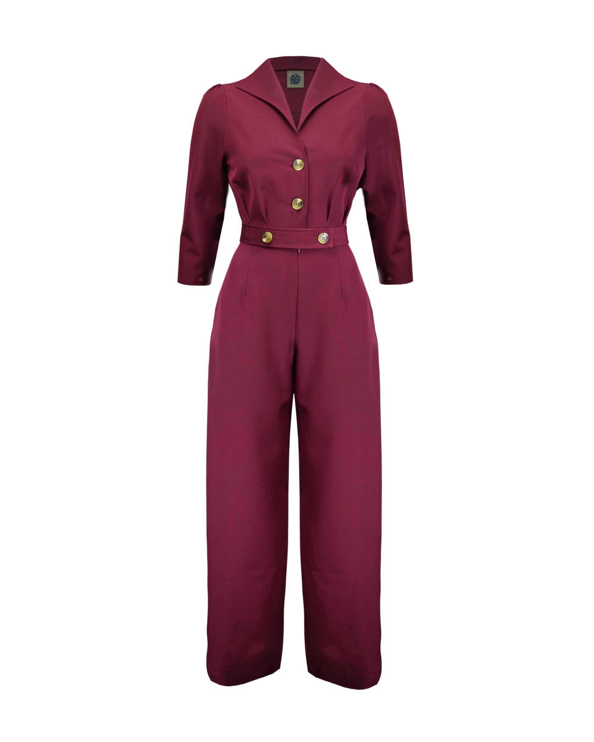 Retro Jumpsuit - Wine