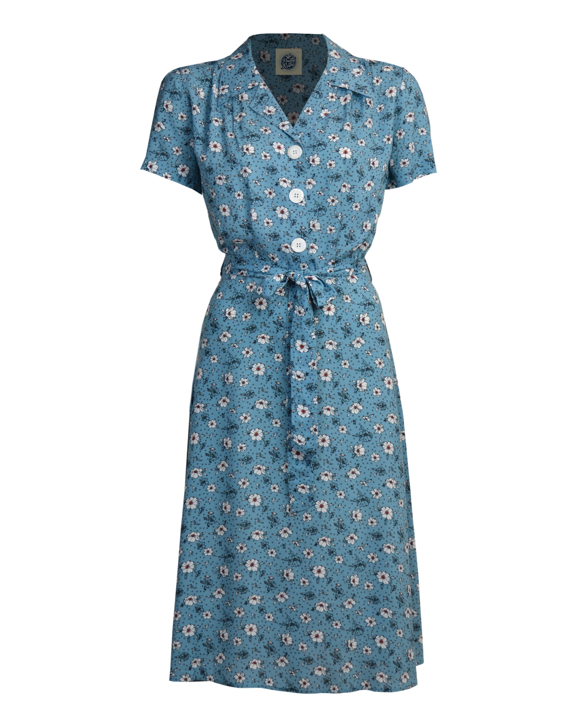 Pretty 40s Shirt Dress - Daisy Dot