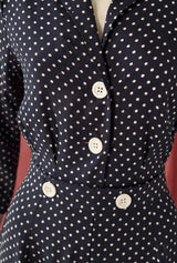 Pretty Retro Jumpsuit - Navy Polka