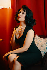 1940s Rita Wiggle Dress - Black