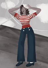 1950s Bateau Sweater - Red Stripe