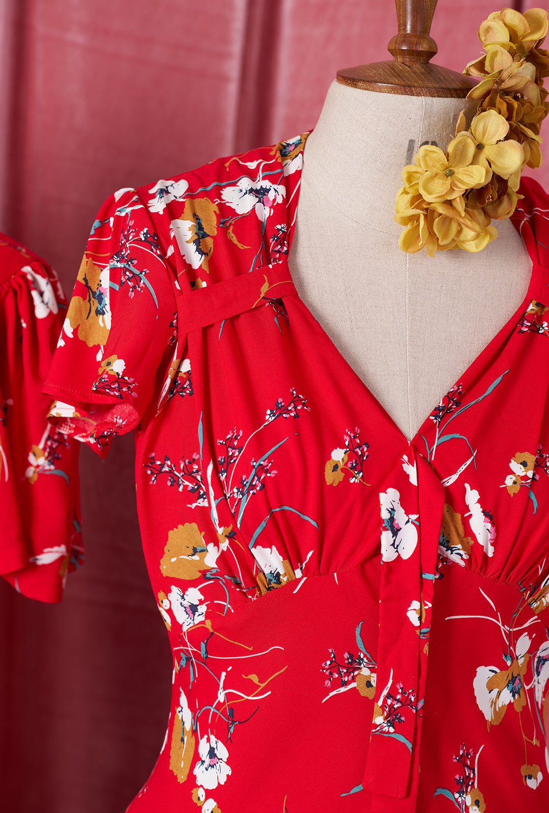 1940s Tea Dress - Scarlet Empress