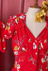 1940s Tea Dress - Scarlet Empress