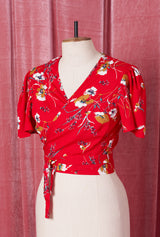1940s Pinup Wrap Top - Scarlet Empress