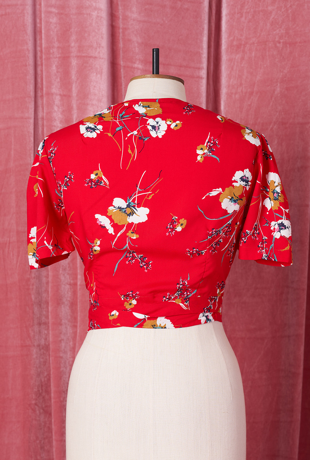 1940s Pinup Wrap Top - Scarlet Empress