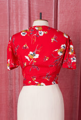 1940s Pinup Wrap Top - Scarlet Empress
