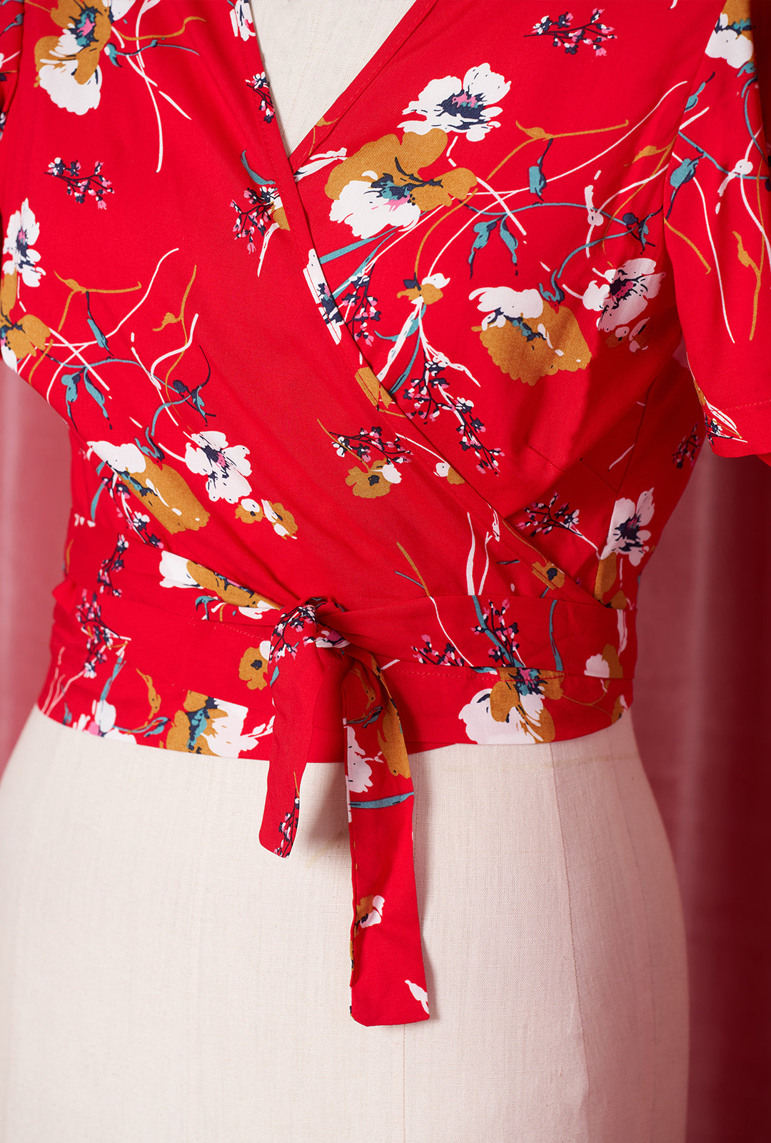 1940s Pinup Wrap Top - Scarlet Empress