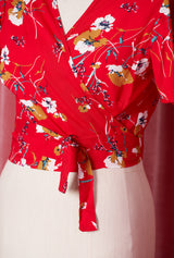 1940s Pinup Wrap Top - Scarlet Empress