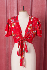 1940s Pinup Wrap Top - Scarlet Empress