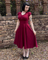 1950s Swing Dress - Wine
