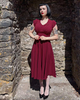 1950s Swing Dress - Wine