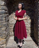 1950s Swing Dress - Wine