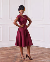 1950s Swing Dress - Wine