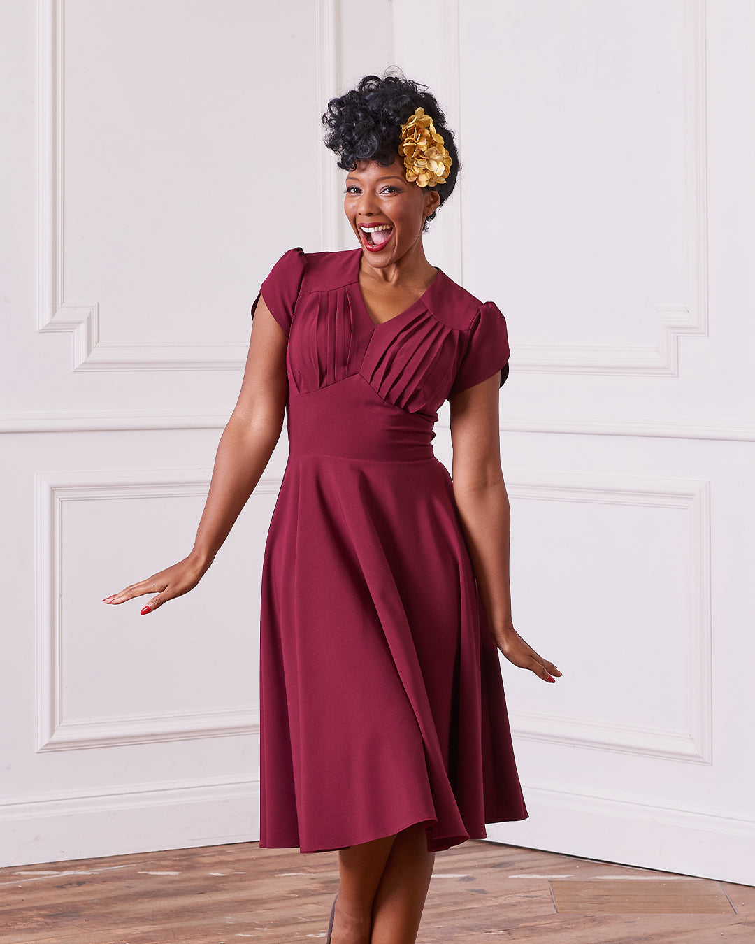 1950s Swing Dress - Wine