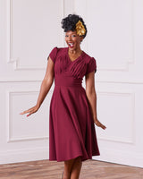 1950s Swing Dress - Wine