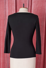 1950s Bardot Top - Black