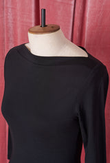 1950s Bardot Top - Black