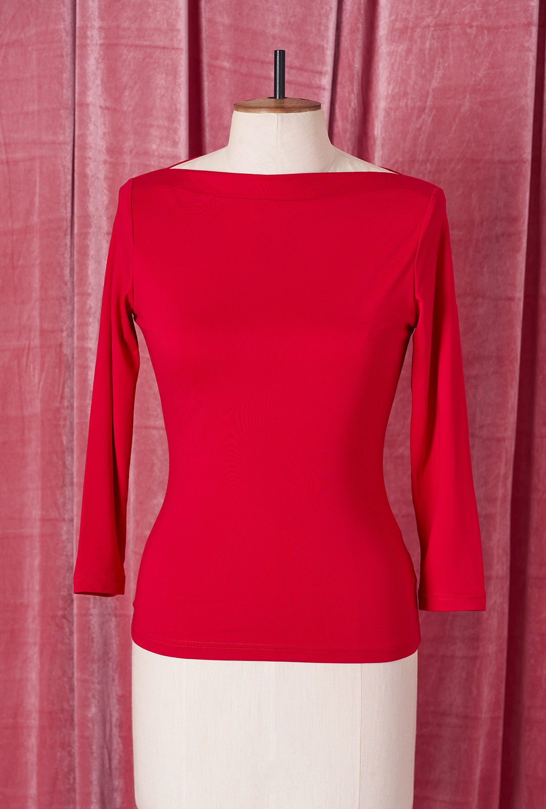 1950s Bardot Top - Red