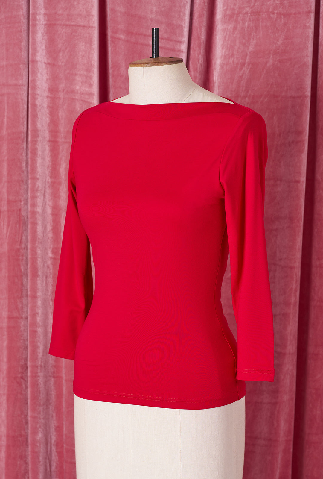 1950s Bardot Top - Red