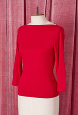 1950s Bardot Top - Red