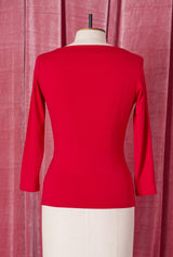 1950s Bardot Top - Red