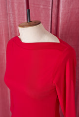 1950s Bardot Top - Red